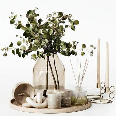 现代摆件组合 花瓶 托盘 蜡烛 香薰